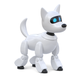 Mascote Robô Cachorro em pé