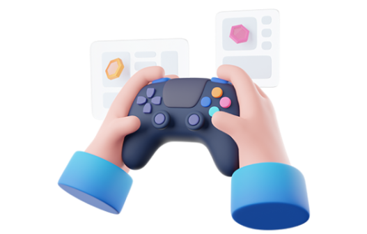 Um controle de vídeo game na mão